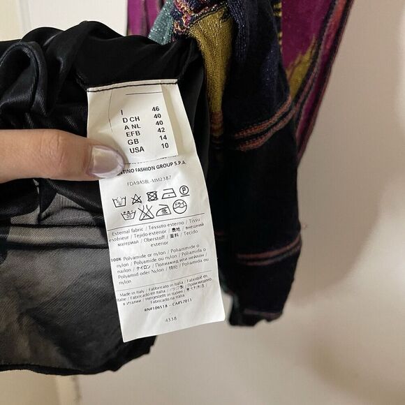 MISSONI knit chevron design multi color scoop neck tank mini dress size US 10 - Picture 5 of 6